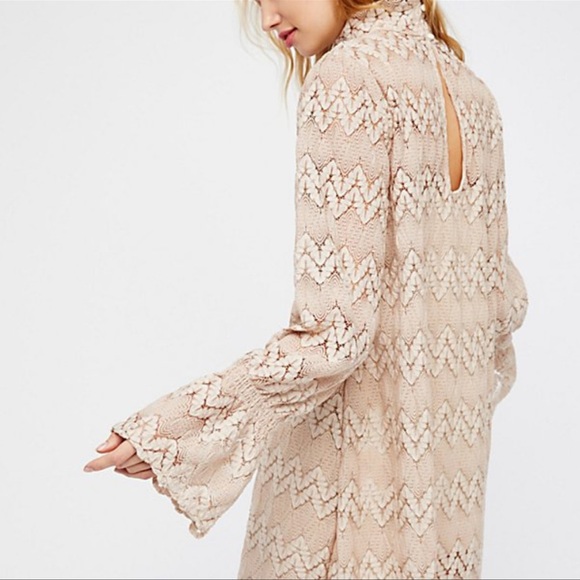 Free People Dresses & Skirts - Free People Simone Lace Dress Size Small In Neutral Cream Tan